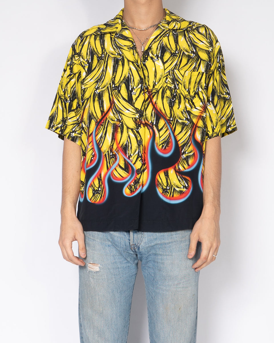 FW18 Archive Print Banana & Flames Viscose Shirt – Backyardarchive