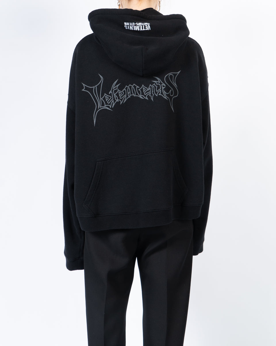 SS16 Black Champion Logo Reversible Hoodie – Backyardarchive