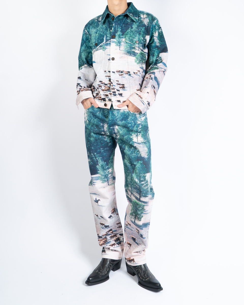 Landscape Printed Denim Jacket – Backyardarchive