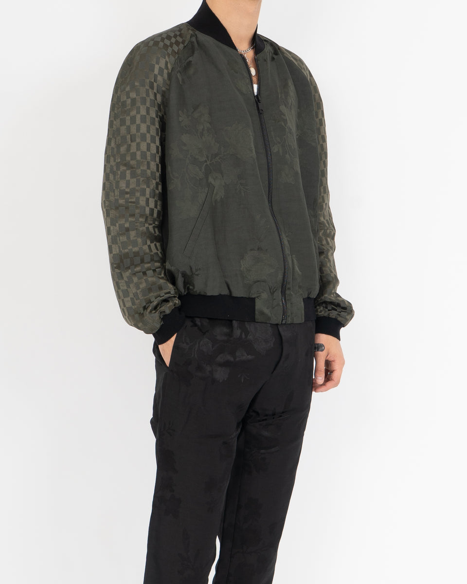 SS21 Green Floral Jacquard Bomber – Backyardarchive