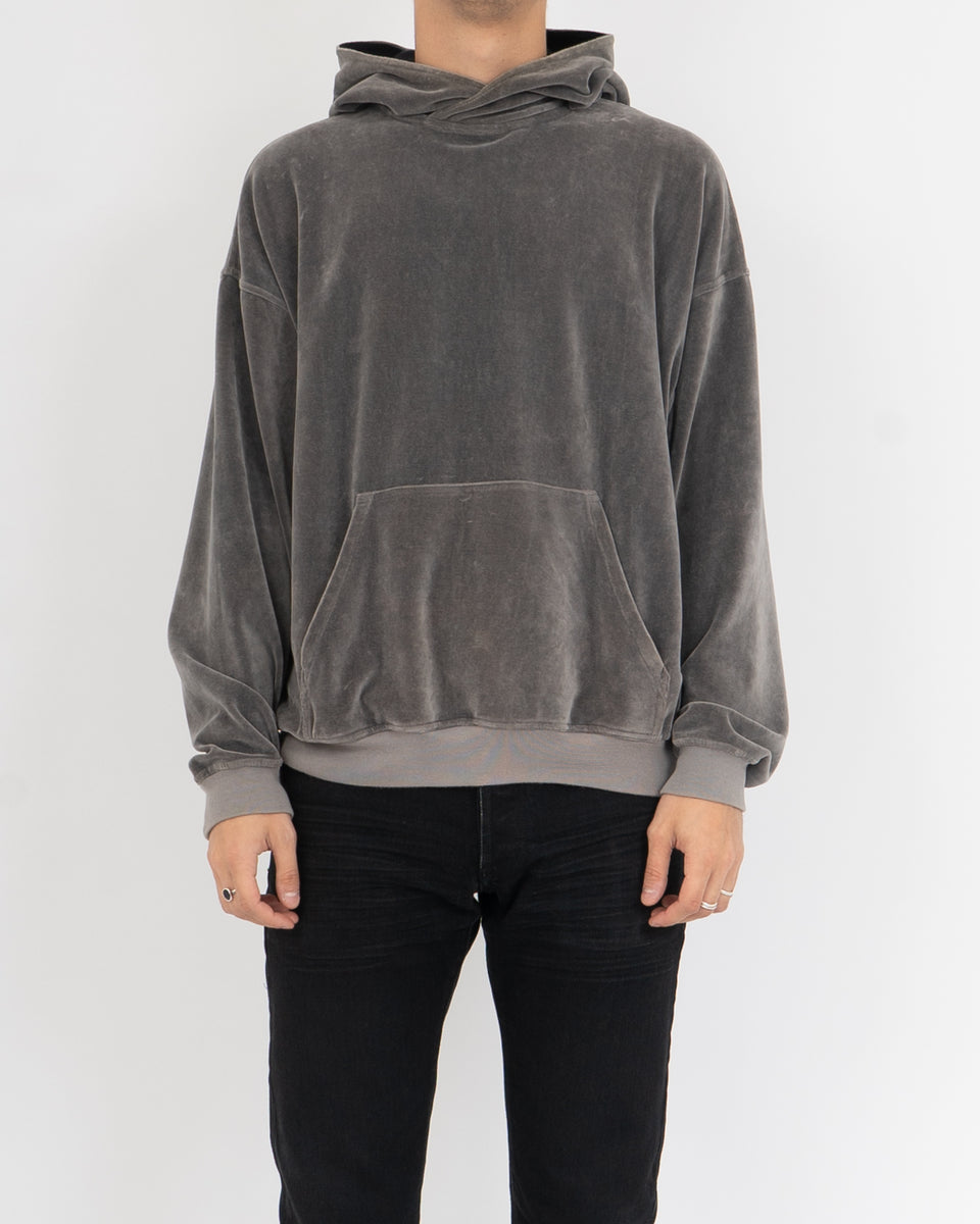 Grey sales velvet hoodie