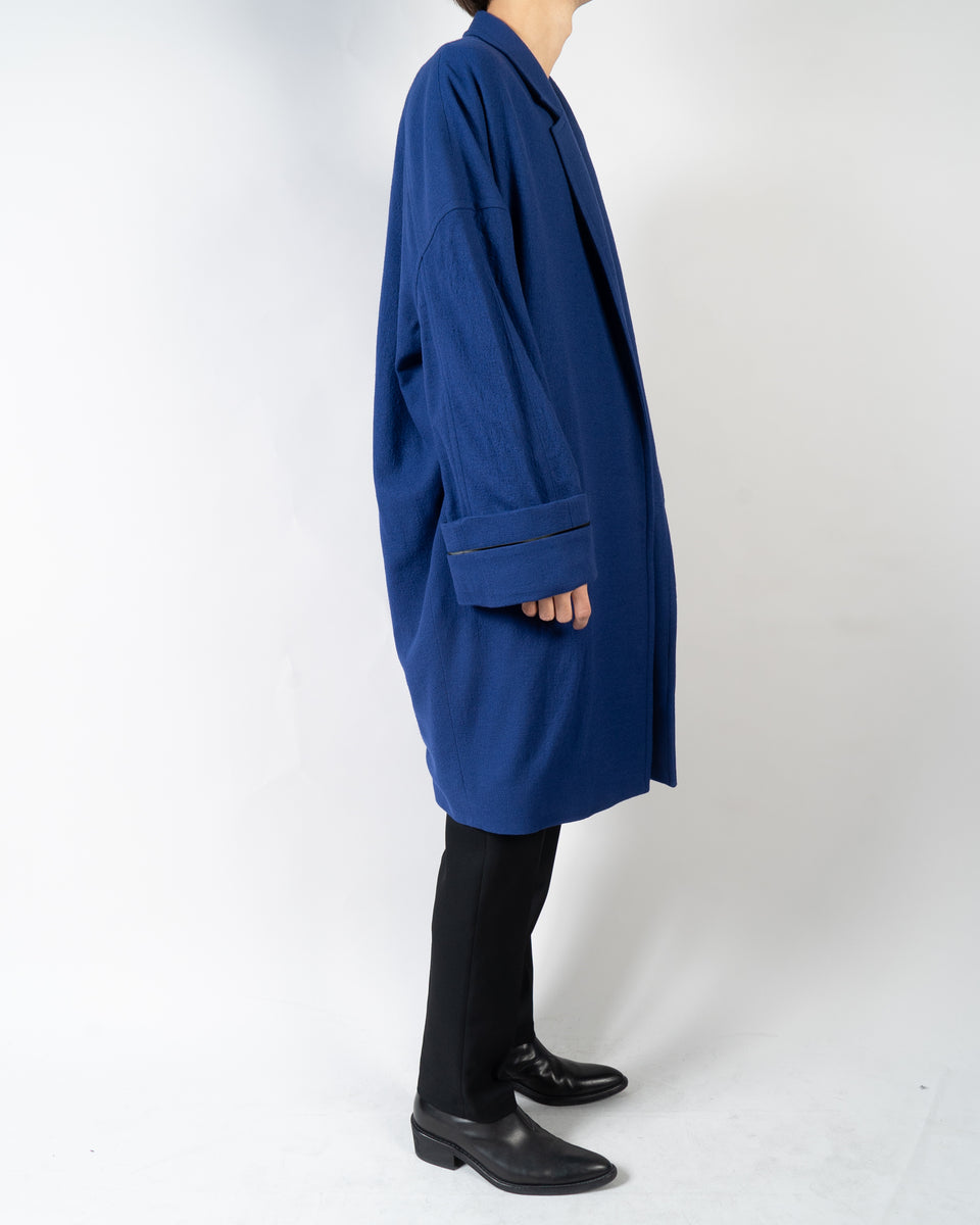 FW19 Oversized Sargent Blue Wool Coat