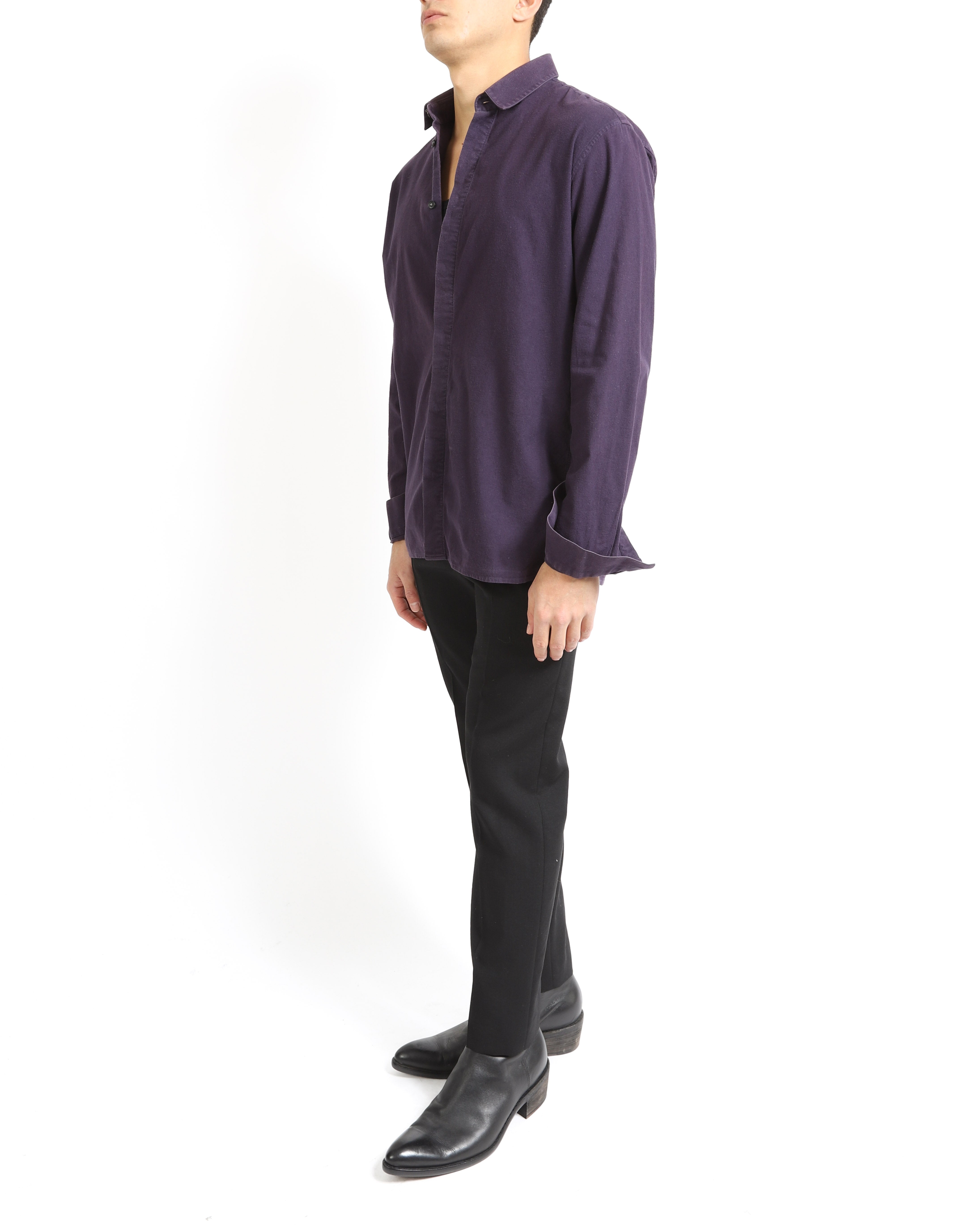 FW15 Classic Longsleeve Shirt in Purple Wool