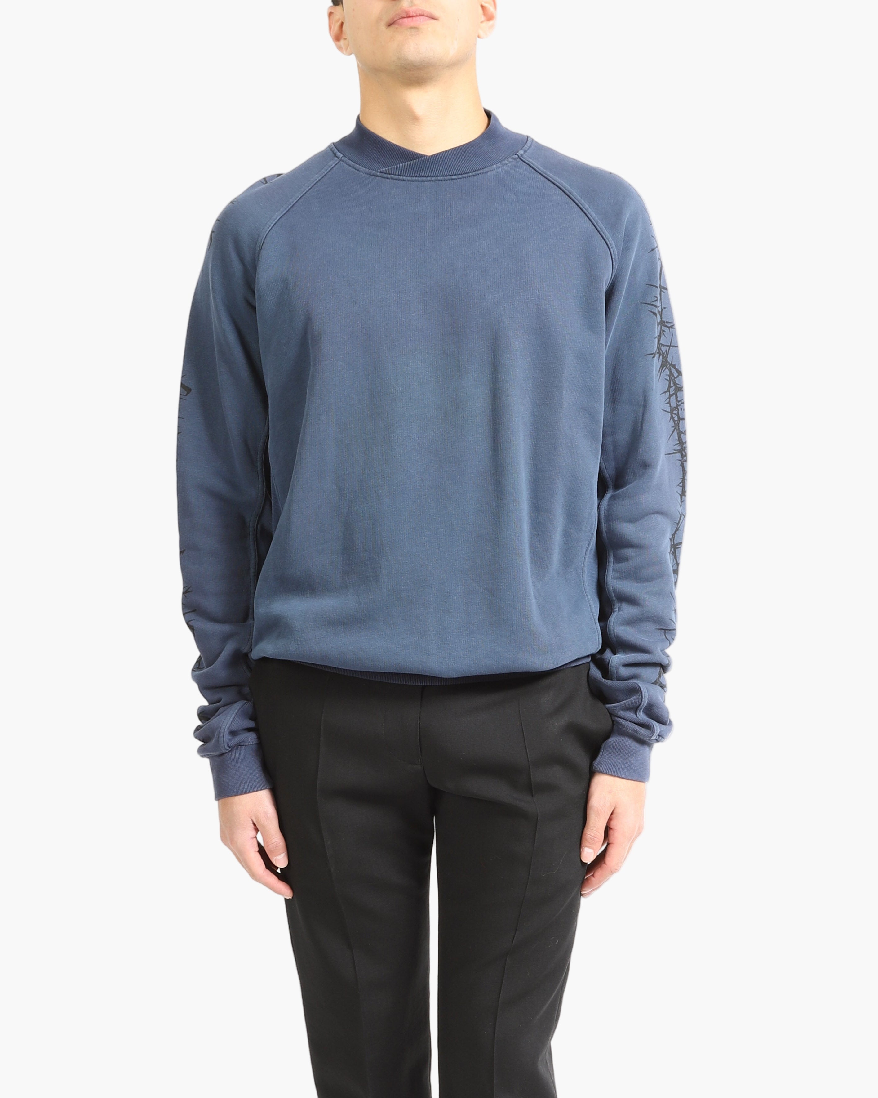 SS16 Embroidered Shawl Collar Perth Sweatshirt in Indigo Cotton