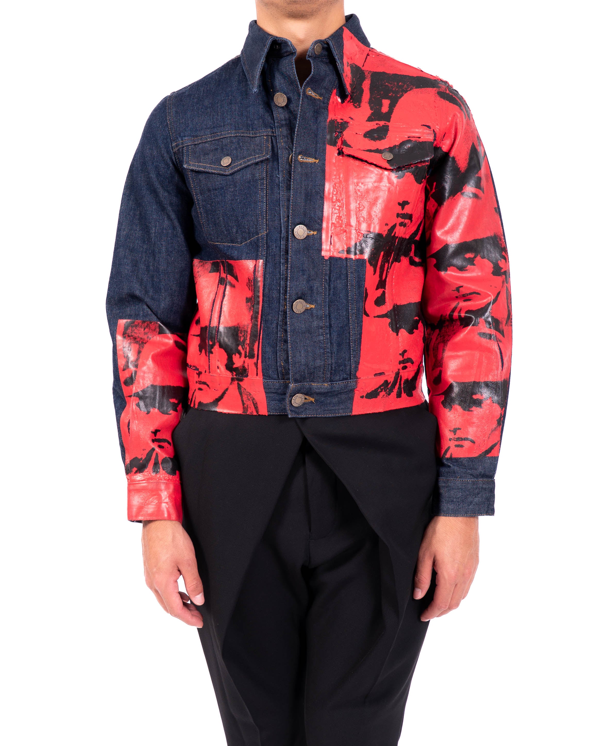 SS18 Dennis Hopper Screenprinted Trucker Jacket in Indigo Denim