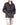 FW18 Oversized Military Jacket with Leather Insert in Black Cotton