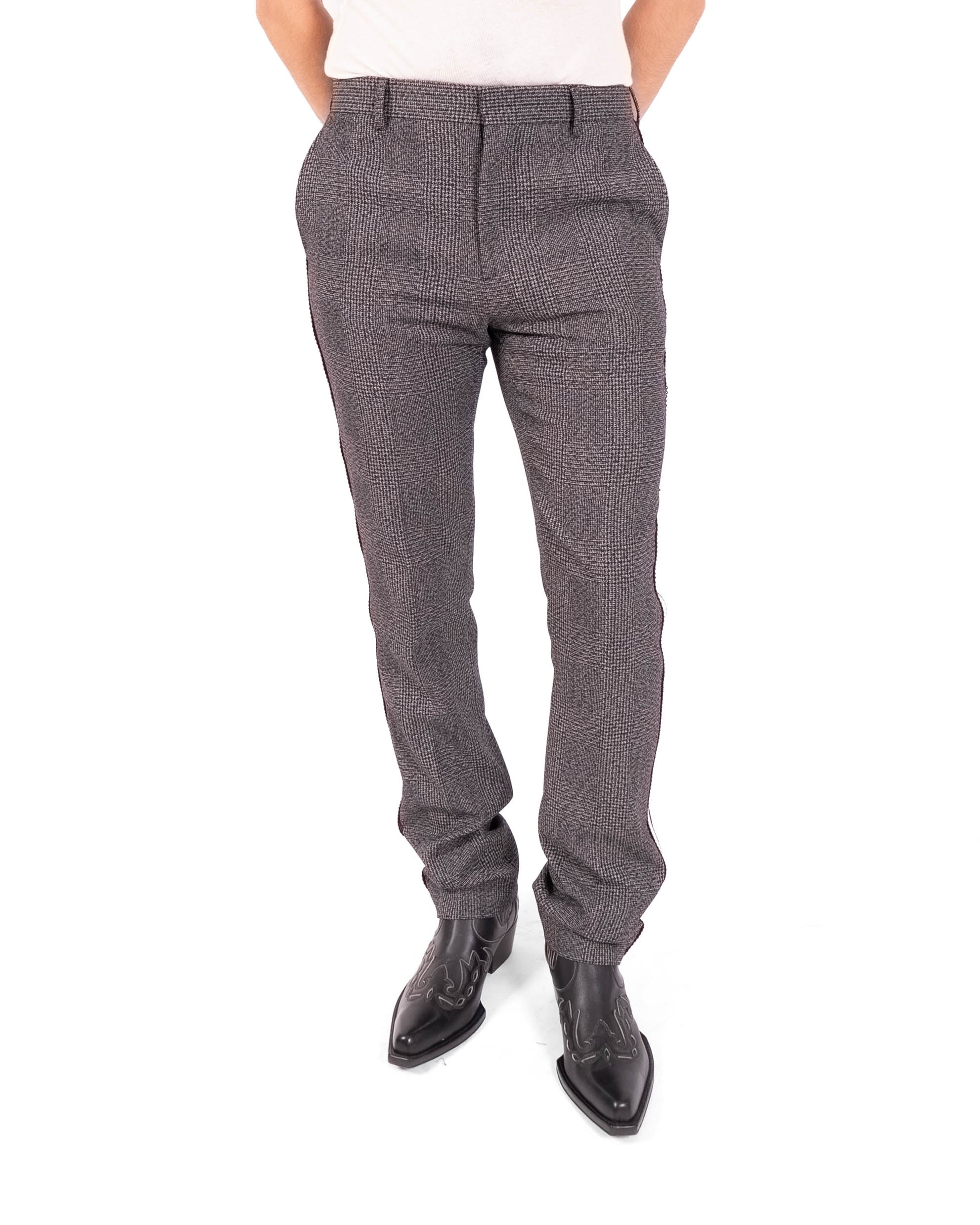 FW18 Side-Striped Marching Band Trousers in Grey Wool
