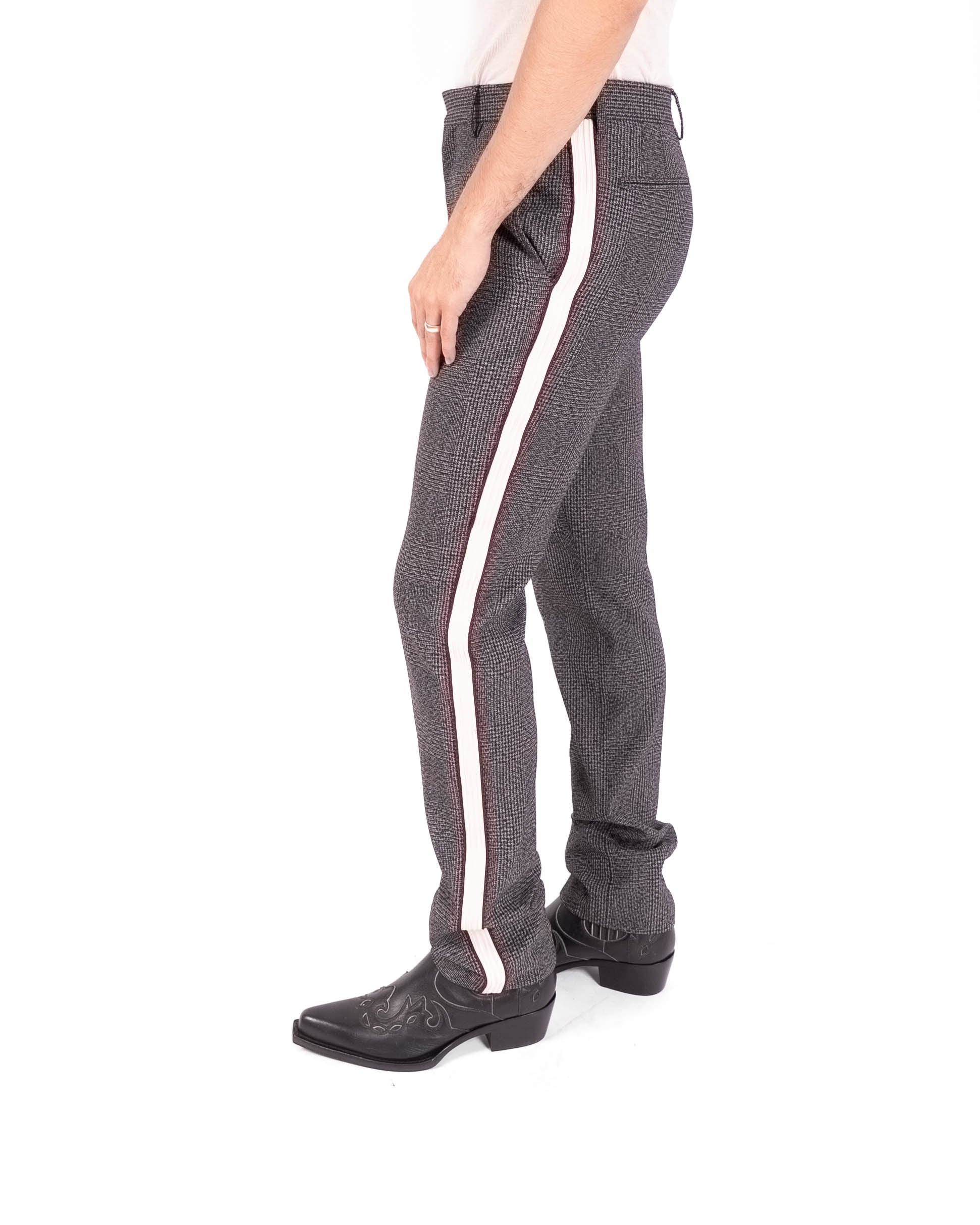FW18 Side-Striped Marching Band Trousers in Grey Wool