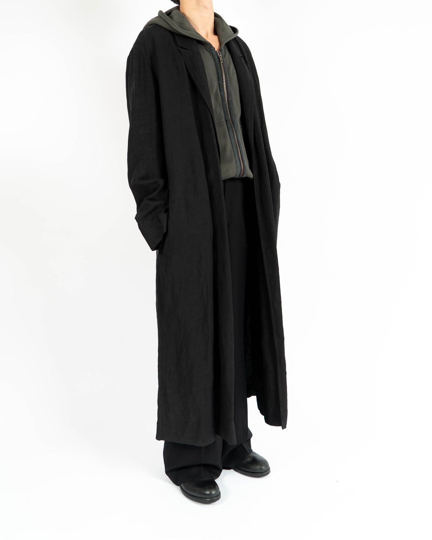 SS17 Oversized Open Linen Overcoat