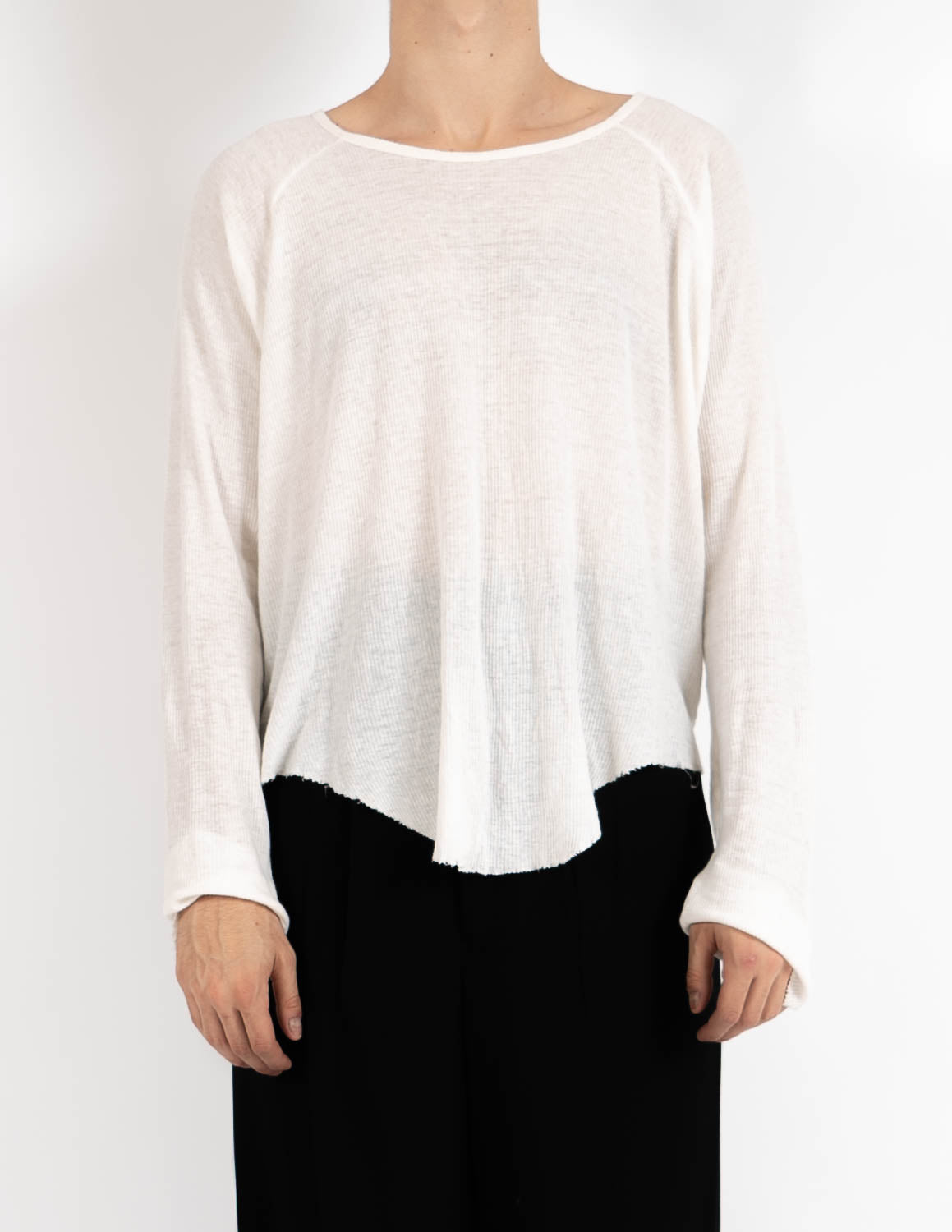 SS16 Cropped Ribbed Cashmere Longsleeve