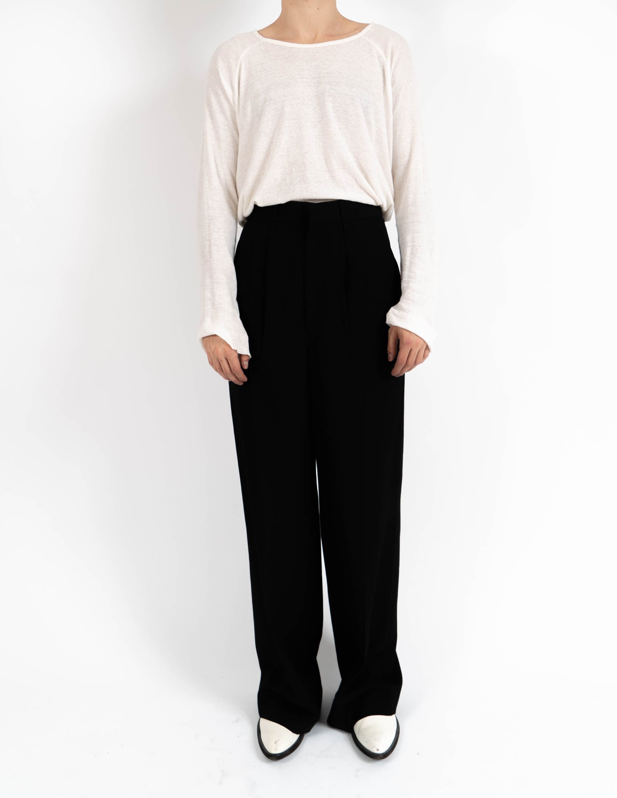 SS16 Cropped Ribbed Cashmere Longsleeve
