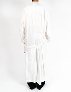 FW17 White Nylon Oversized Belted Coat
