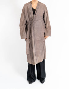SS08 Belted Kimono Suede Coat