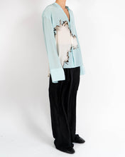 Load image into Gallery viewer, SS17 Light Blue Bleached Oversized Mandarin Silk Shirt