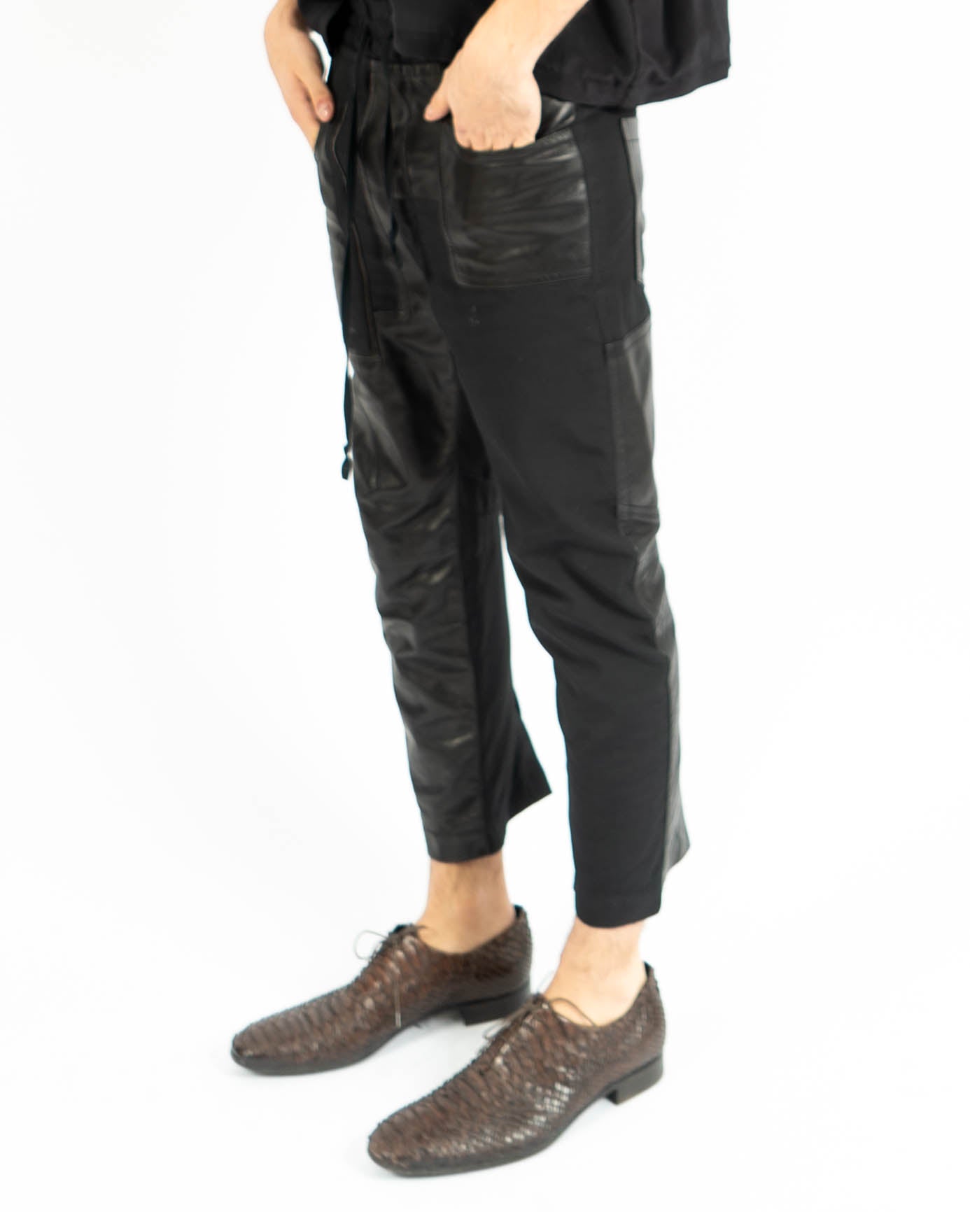 FW17 Leather Patchwork Sweatpants