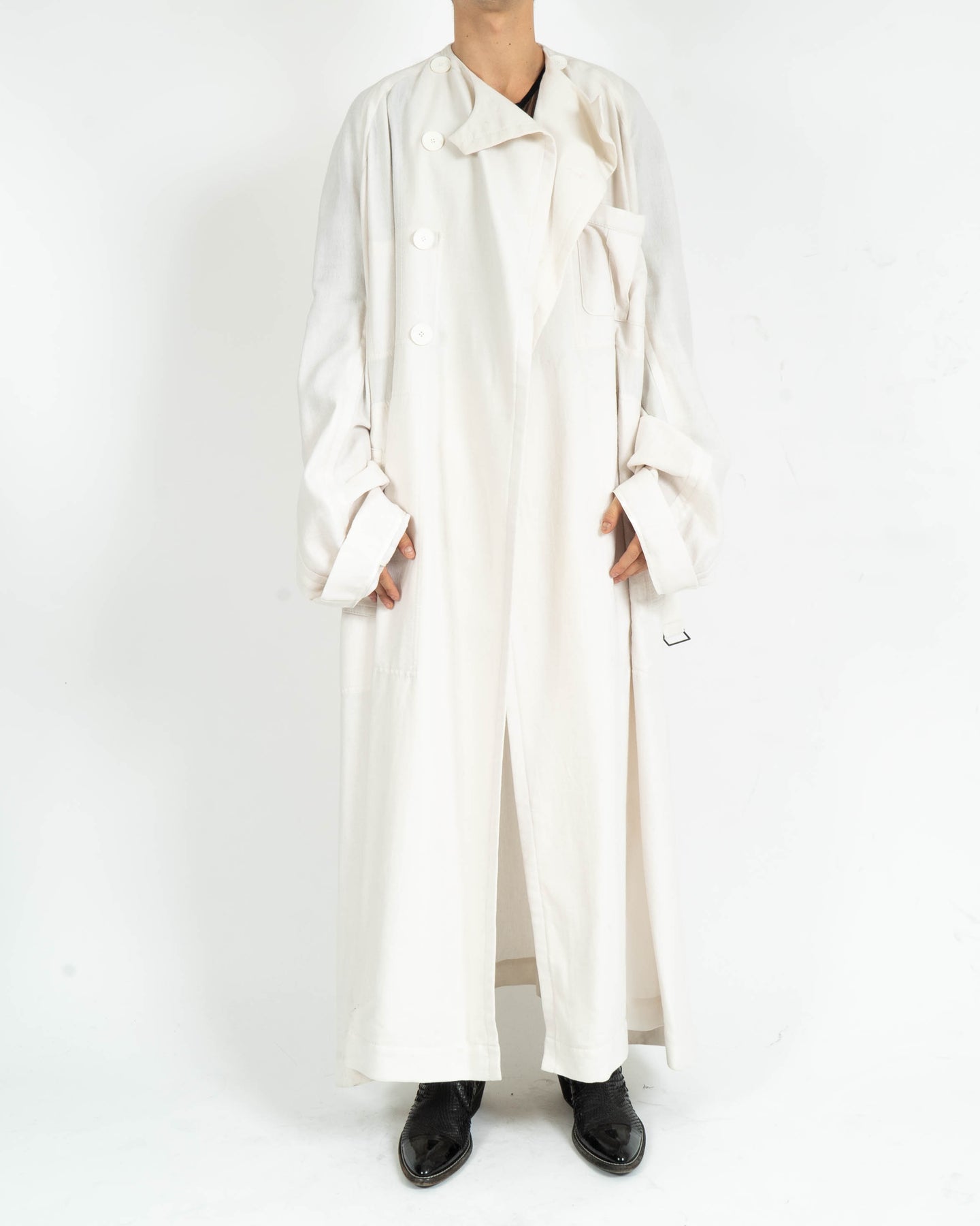 FW17 White Oversized Wool Overcoat