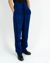 Load image into Gallery viewer, SS19 Blue Checked Viscose Darted Trousers