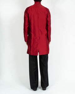 SS18 Red Jacquard Raglan Coat