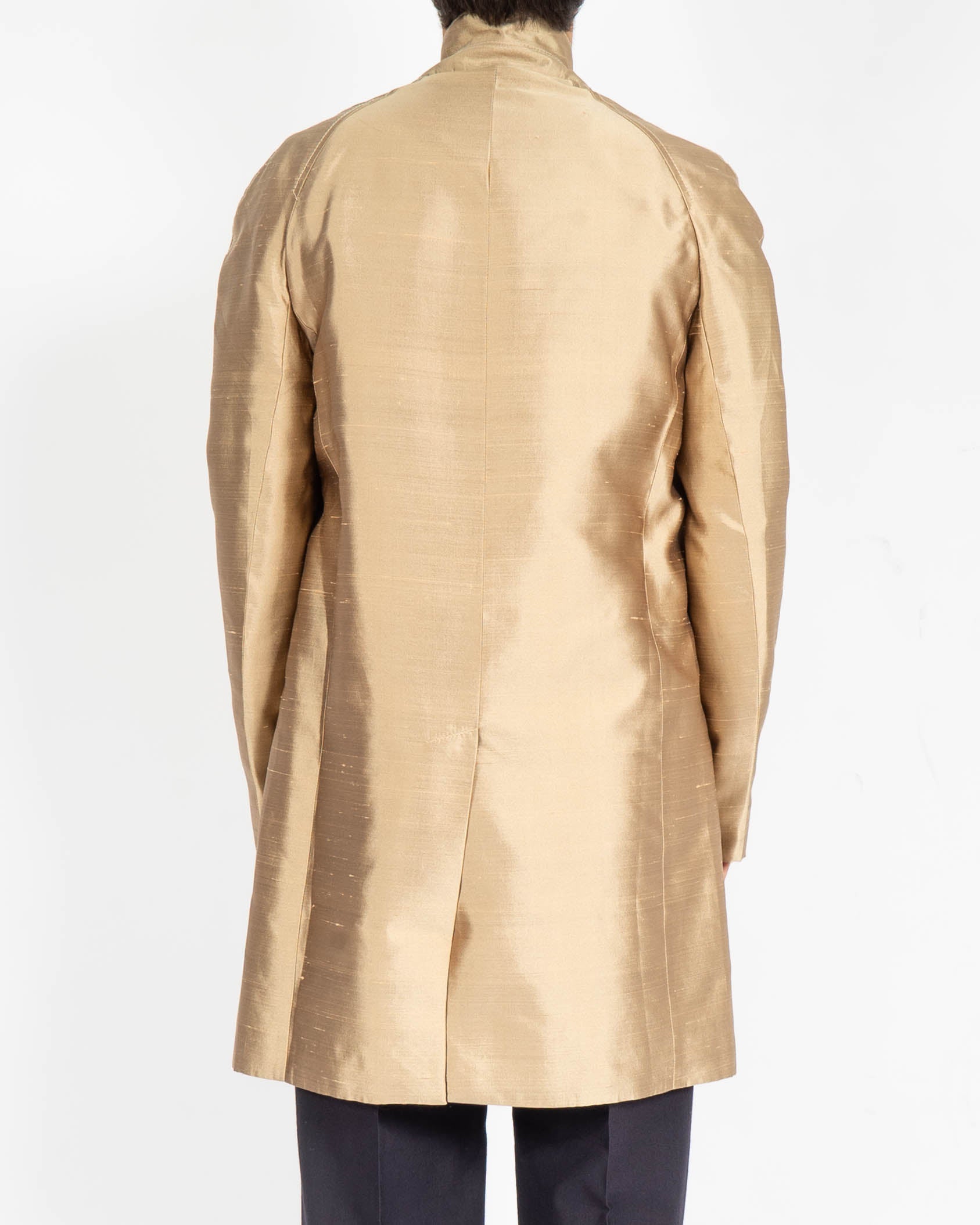 SS18 Golden Silk Jacquard Raglan Coat Sample