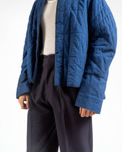 Load image into Gallery viewer, FW17 Blue Quilted Mandarin Shirt Jacket