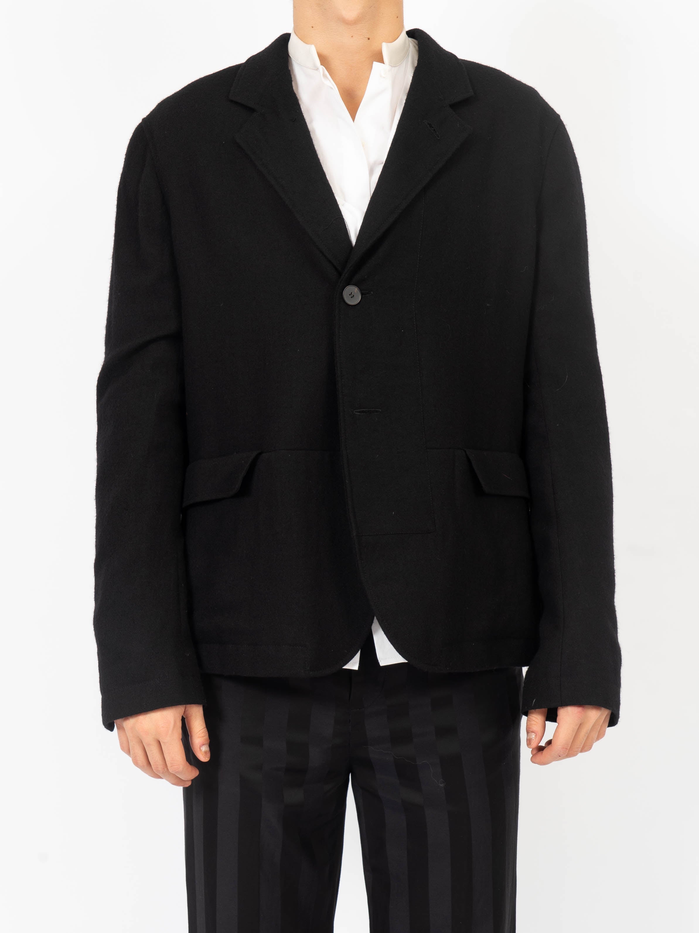 FW19 Black Cotton Blazer