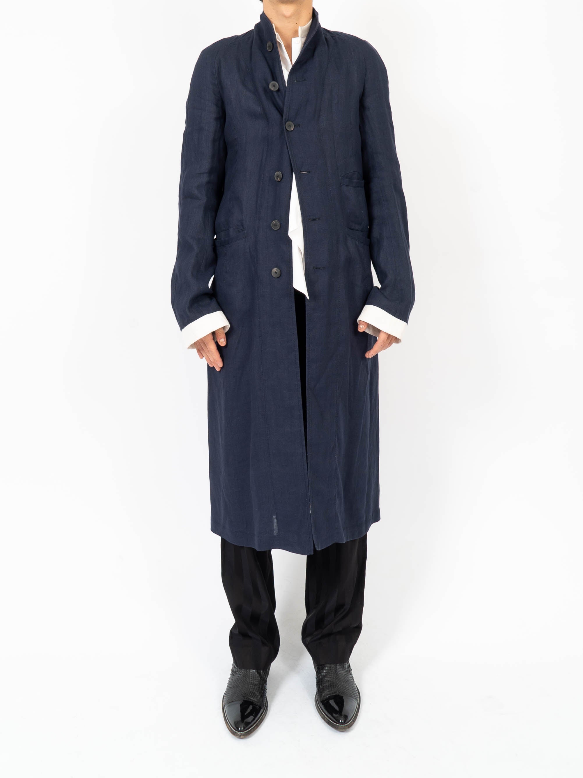 SS17 Blue Linen Coat