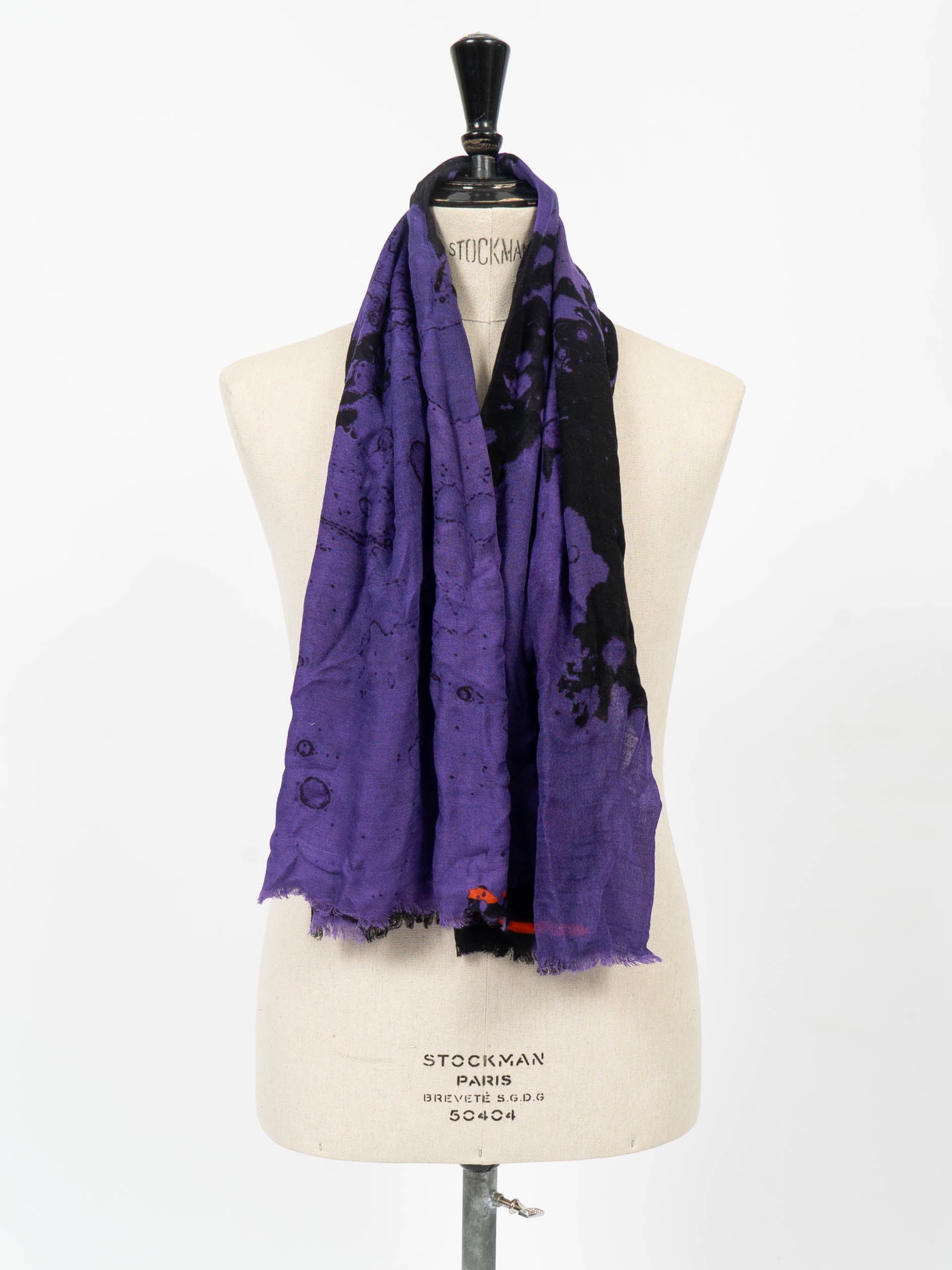 SS16 Purple/Black Wool Scarf