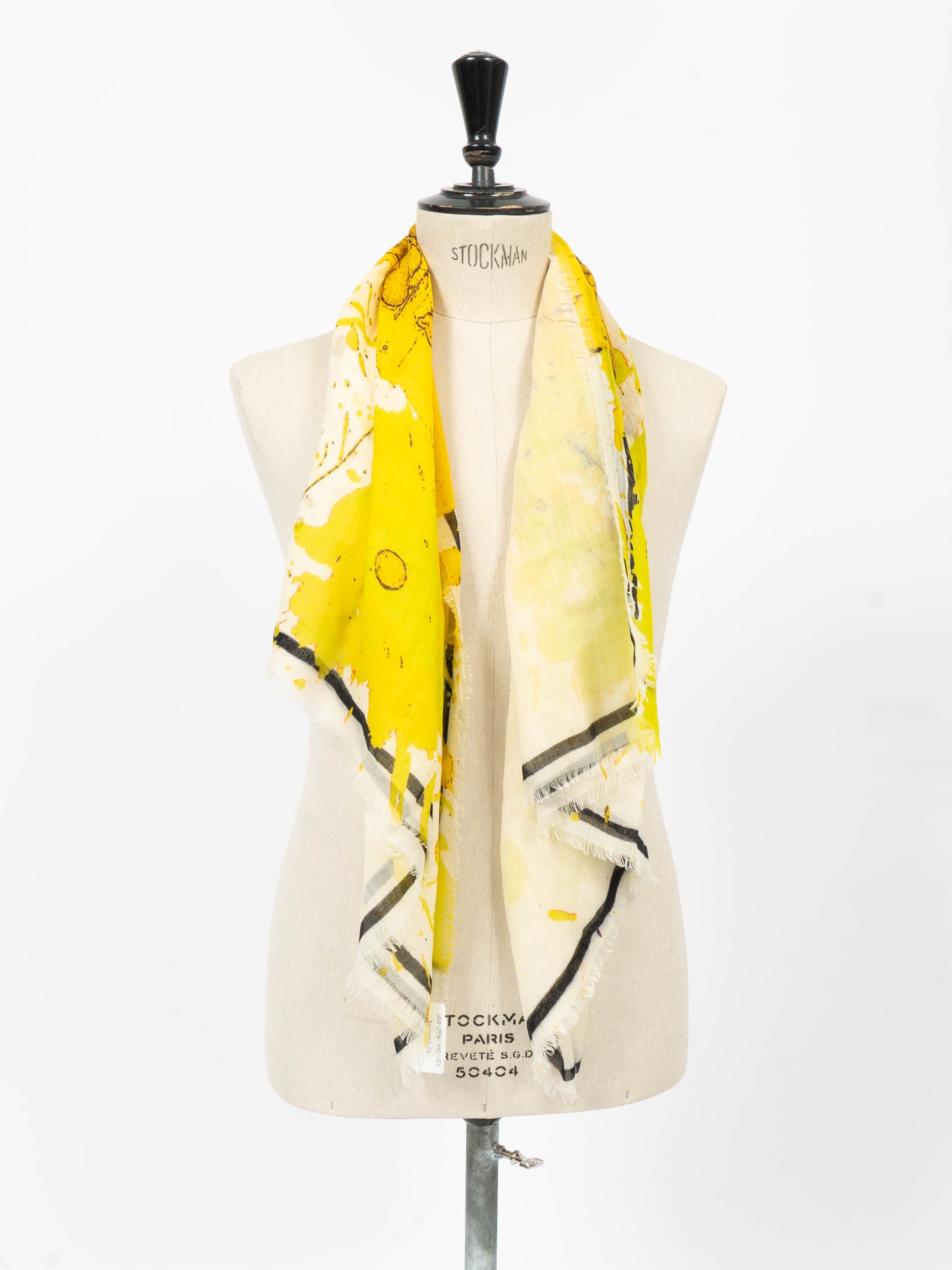 SS17 Yellow Printed Wool Scarf