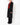 SS17 Overcoat in Black Wool with Red Contrast Collar