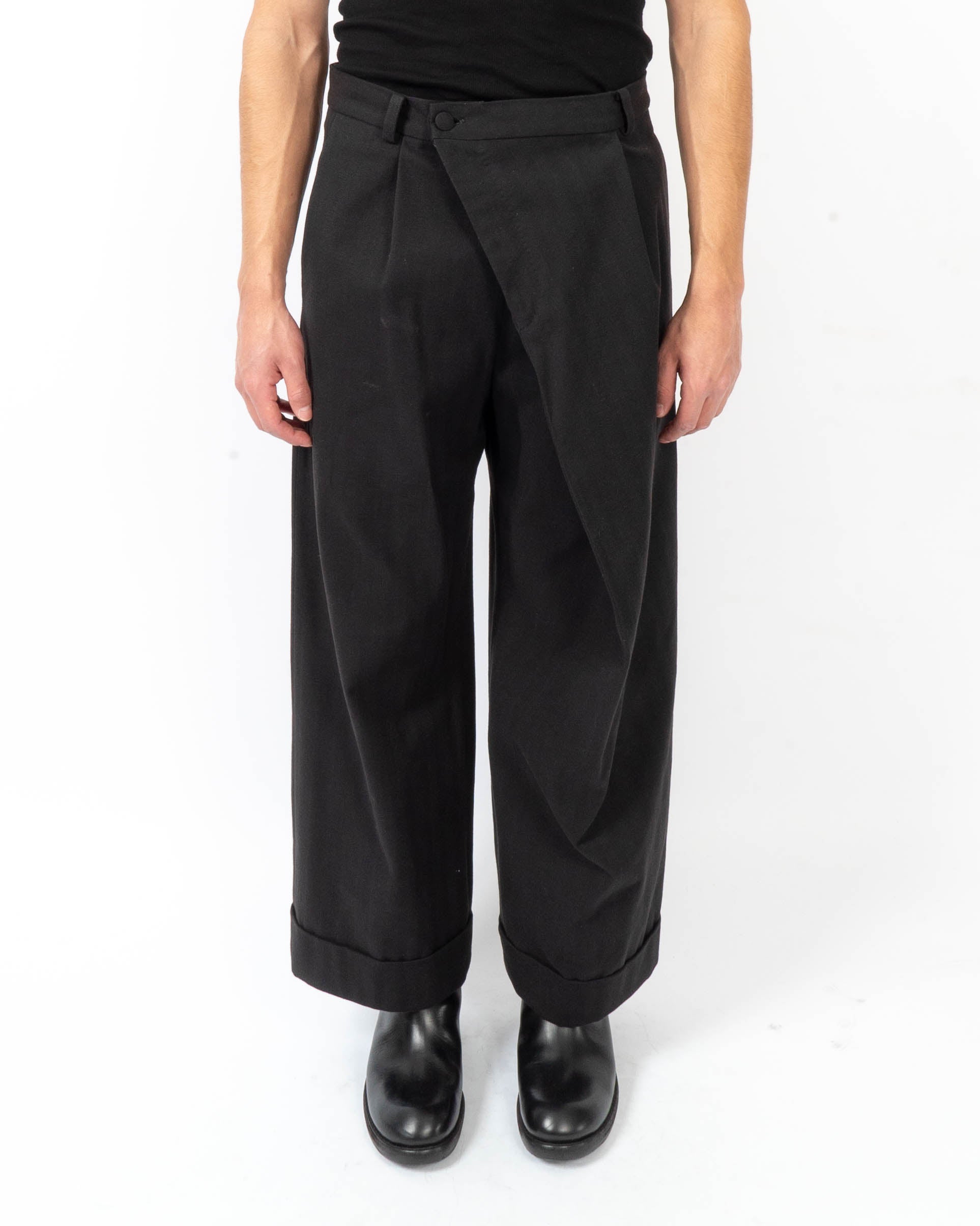 FW15 Black Origami Cotton Trousers