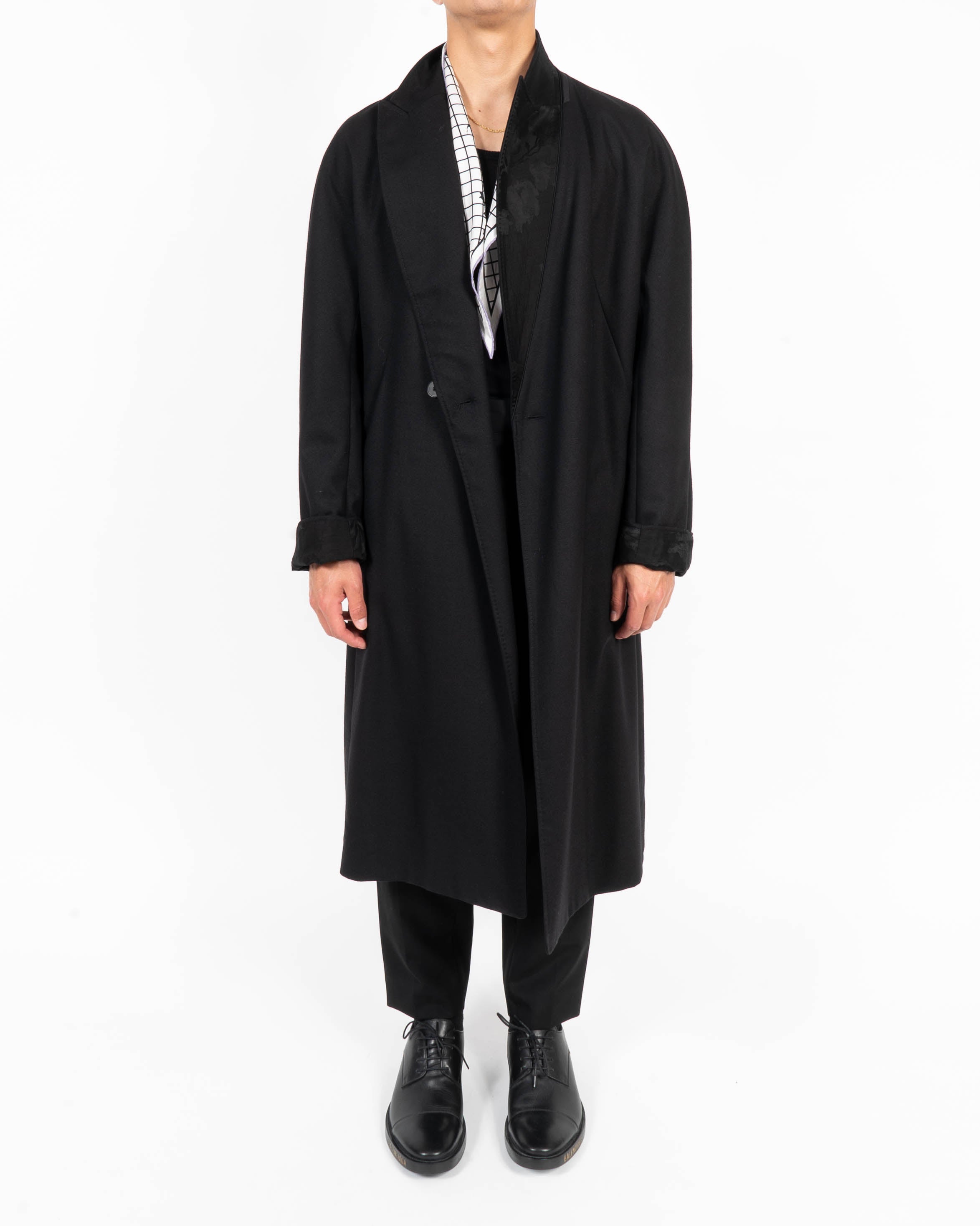 SS21 Kimono Coat in black Viscose
