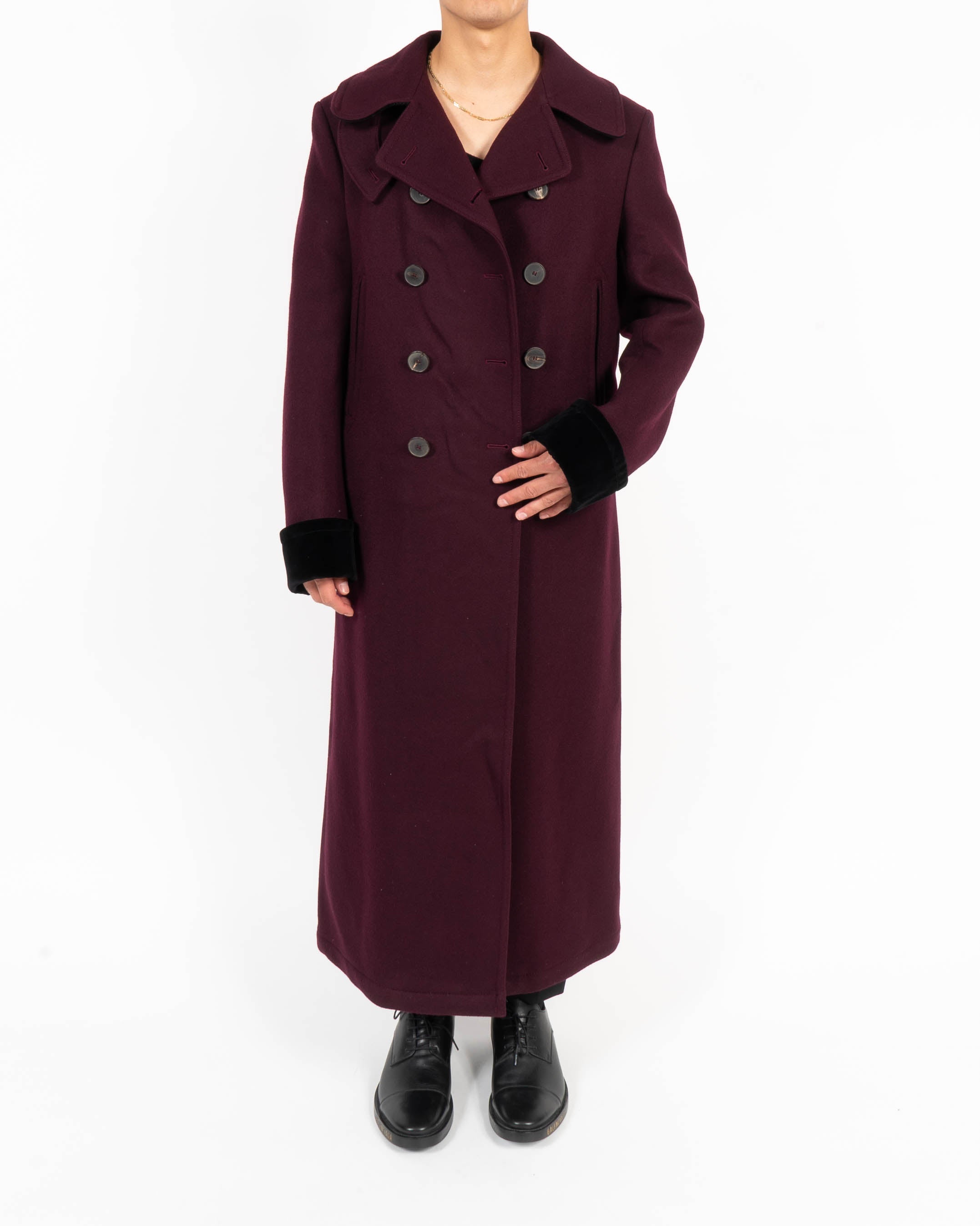 FW17 Oversized Double Breasted Coat in Plum Wool