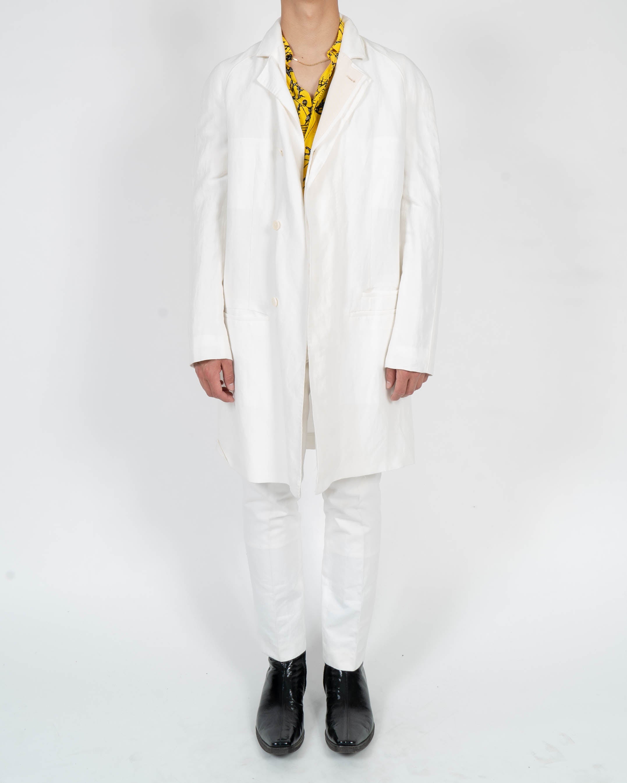 SS20 White Linen Coat