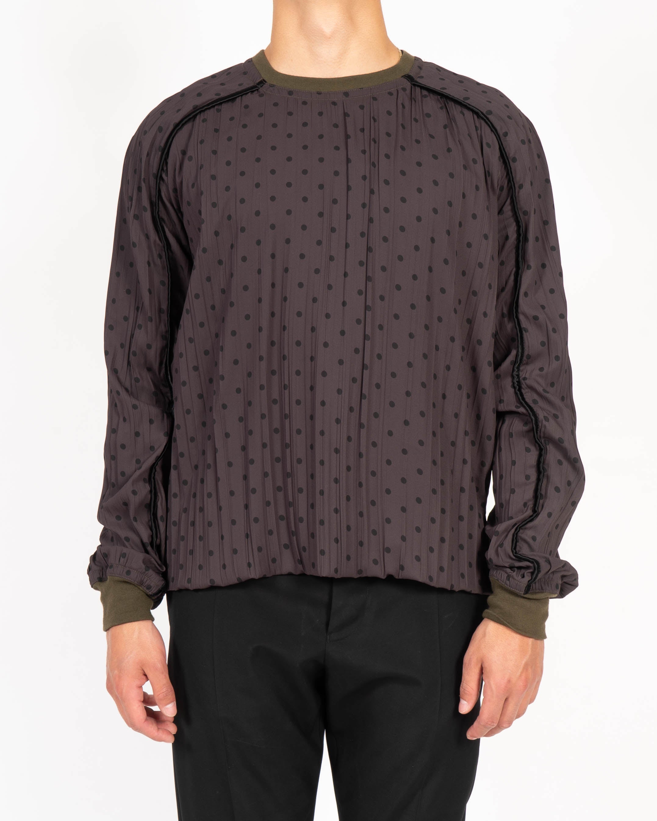 SS18 Polka Dot Sweatshirt in Khaki Silk
