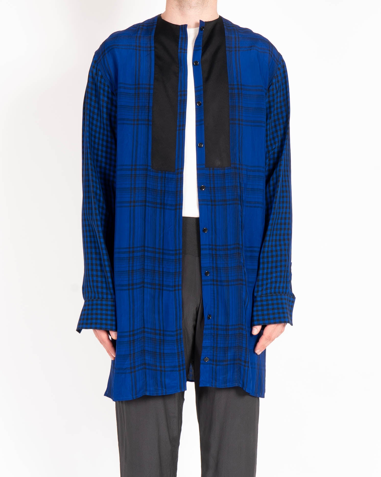 SS19 Long Tunic in blue checked Viscose big check