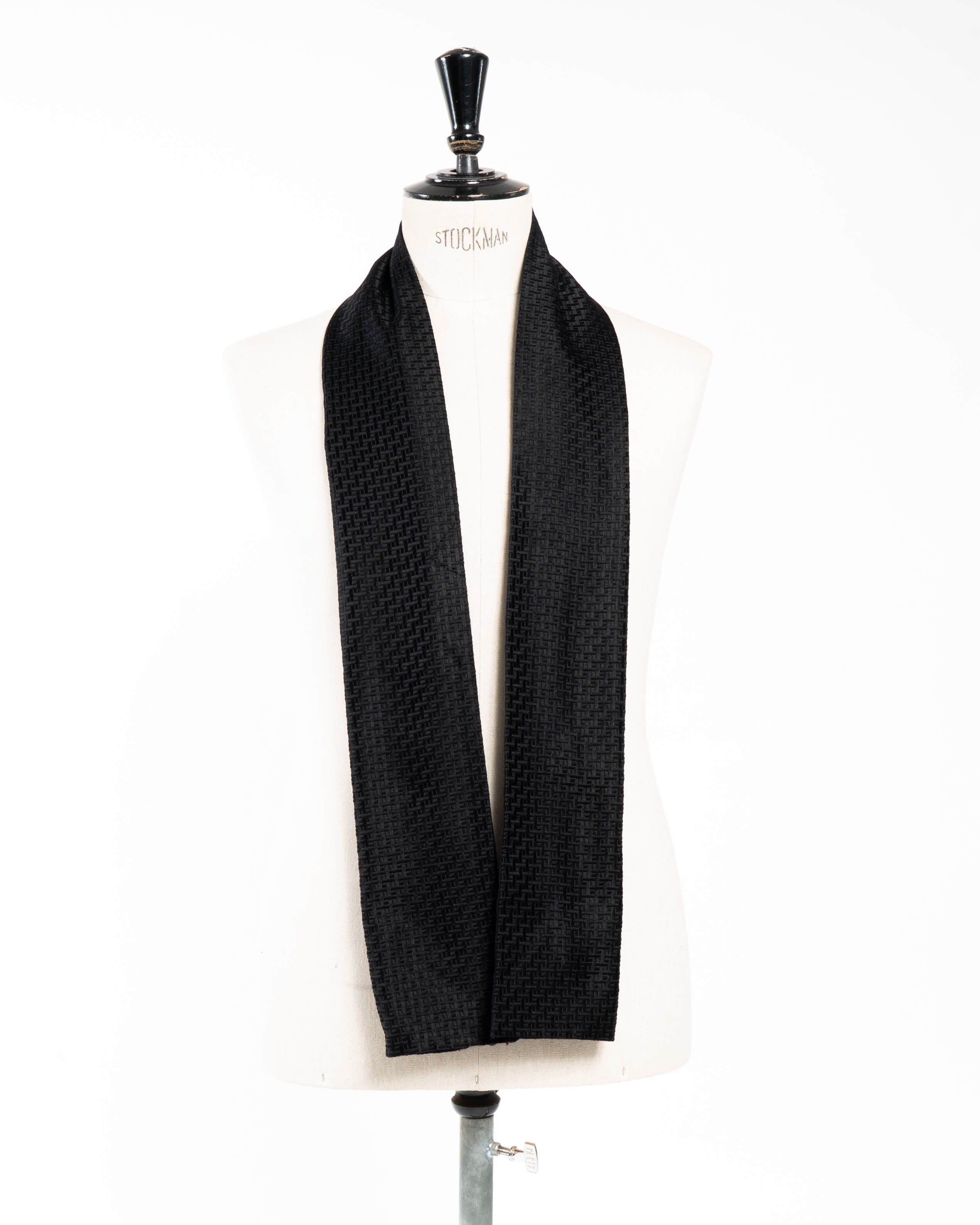 SS14 Black Silk Jacquard Scarf