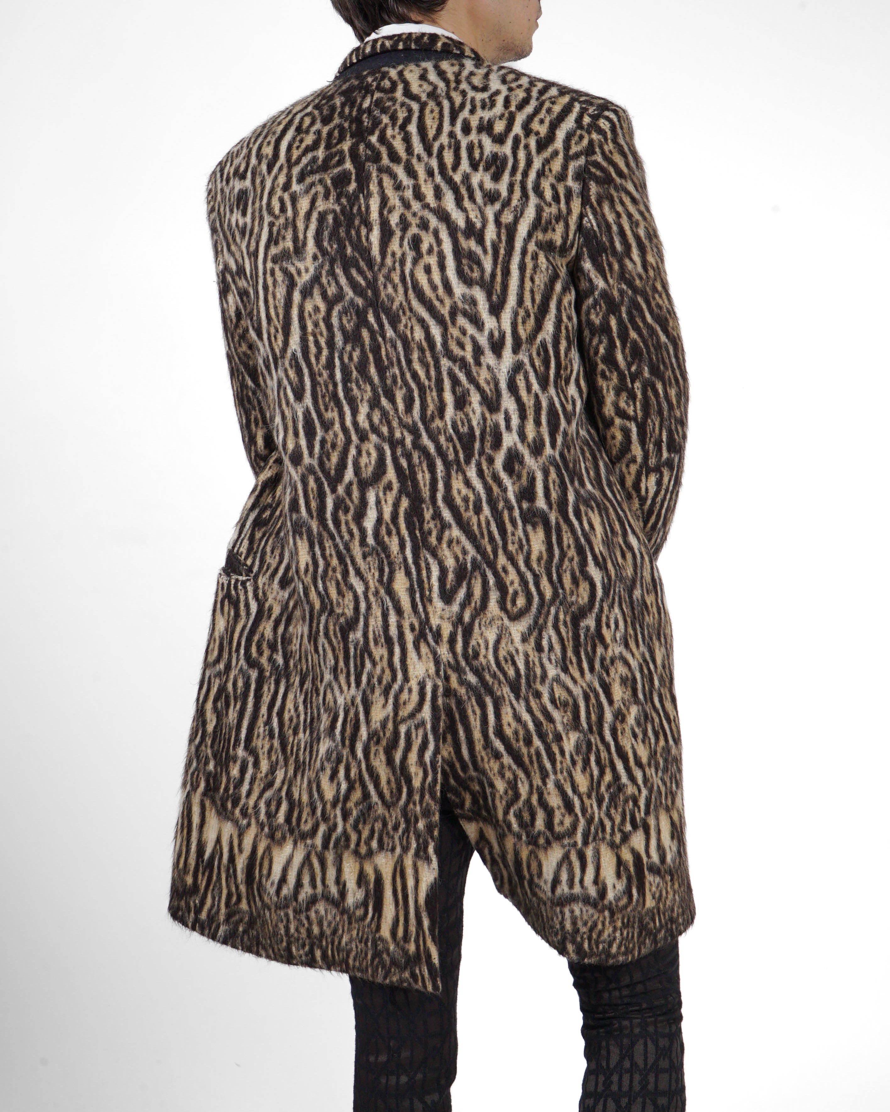 FW15 Double Breasted Overcoat in Leopard Alpaca Mohair