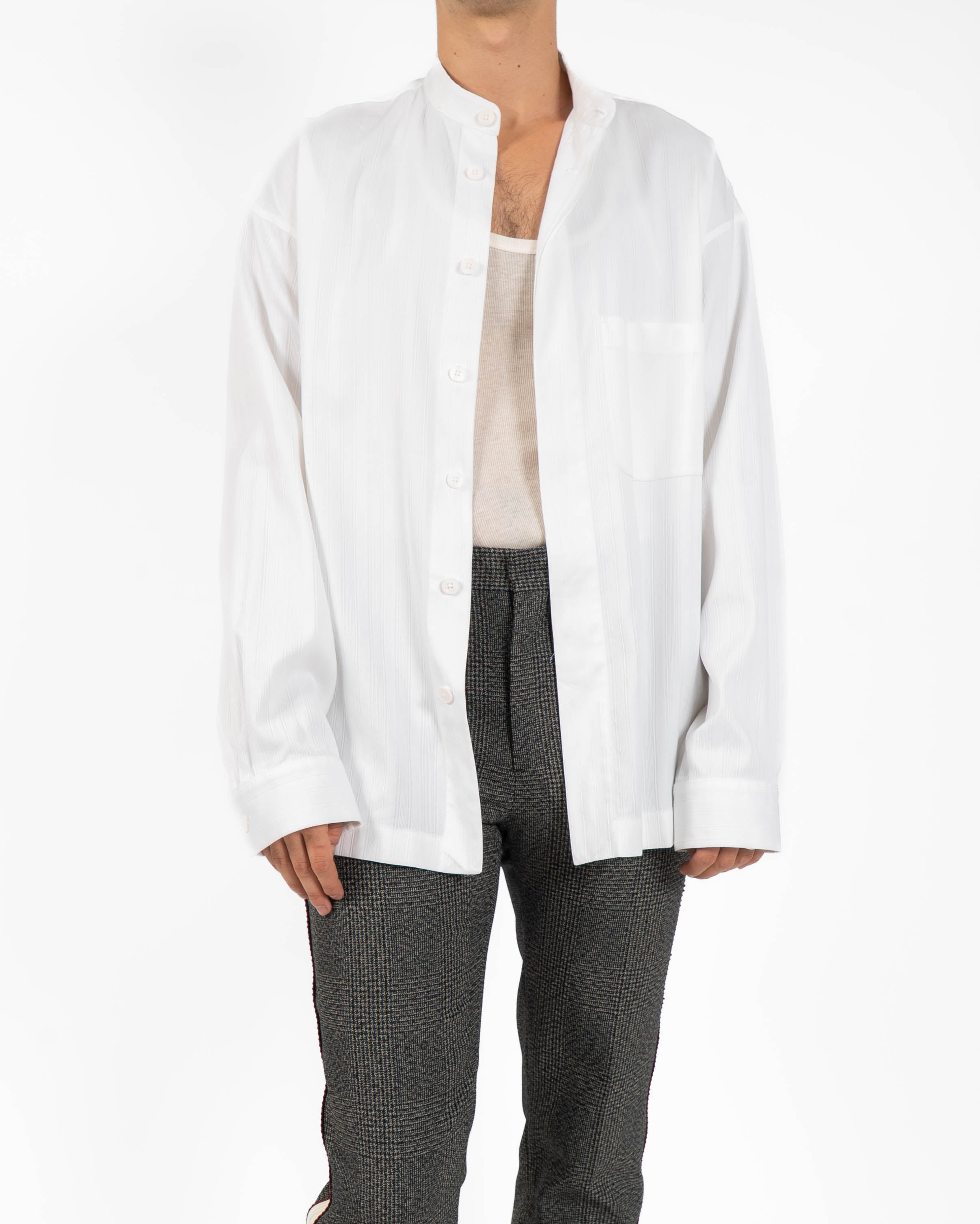 FW20 Oversized Mandarin Shirt in Silk & Cotton Jacquard
