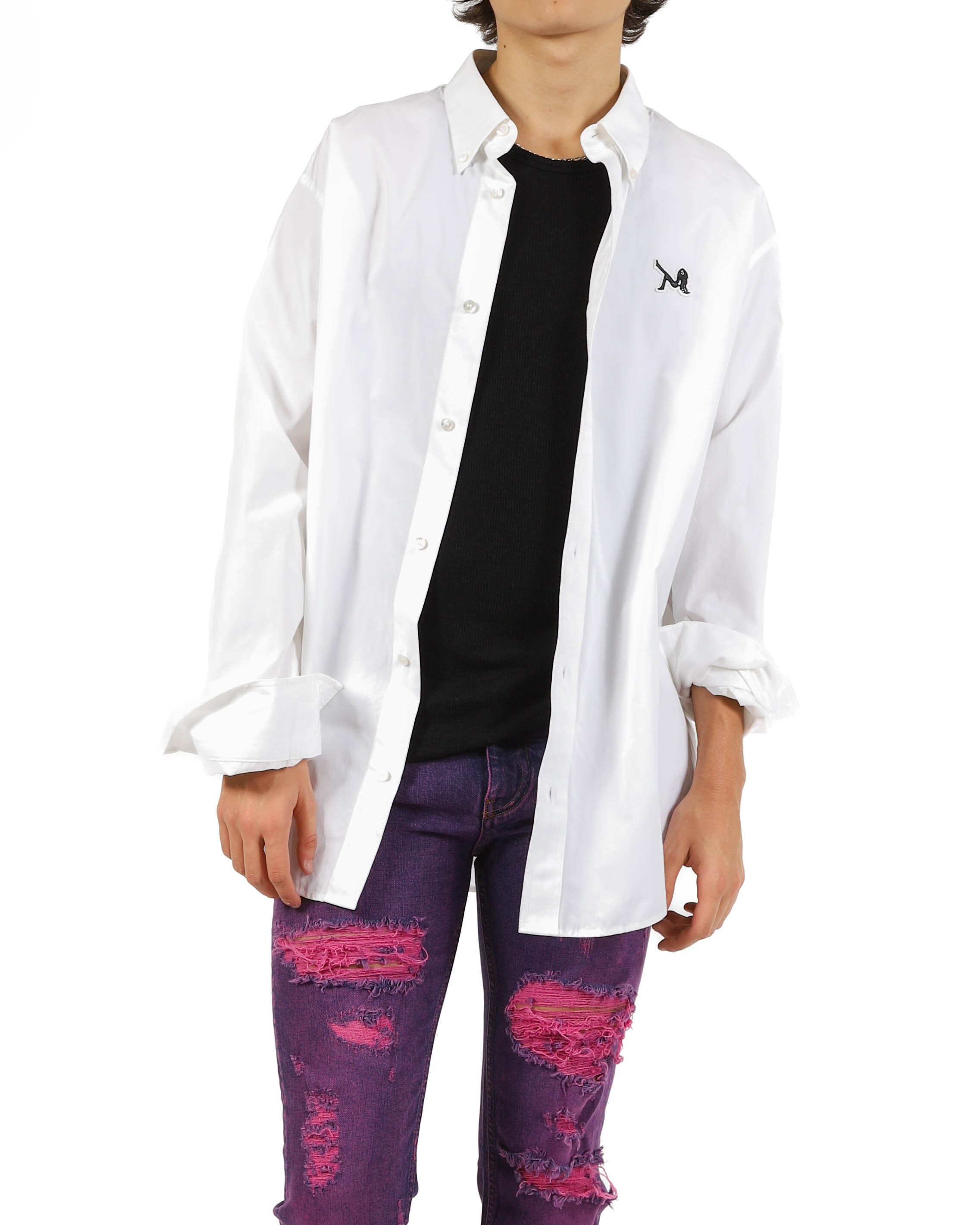 Oversized Brooke Shields Shirt in White Cotton