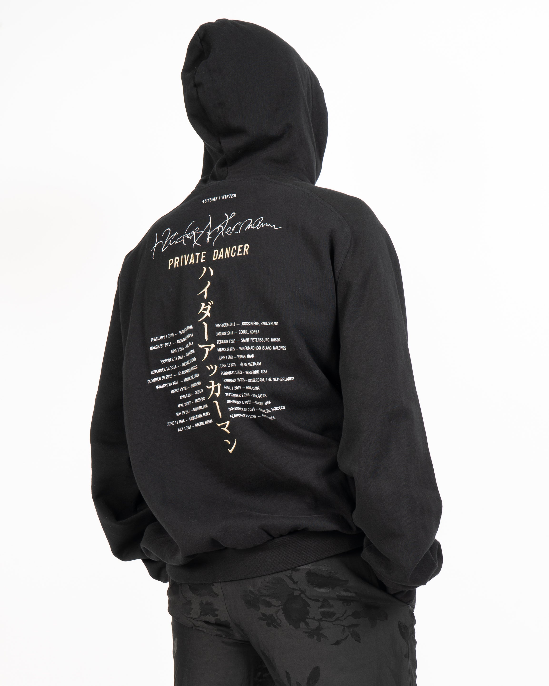 FW20 Oversized Embroidered Hoodie in Black Perth Cotton