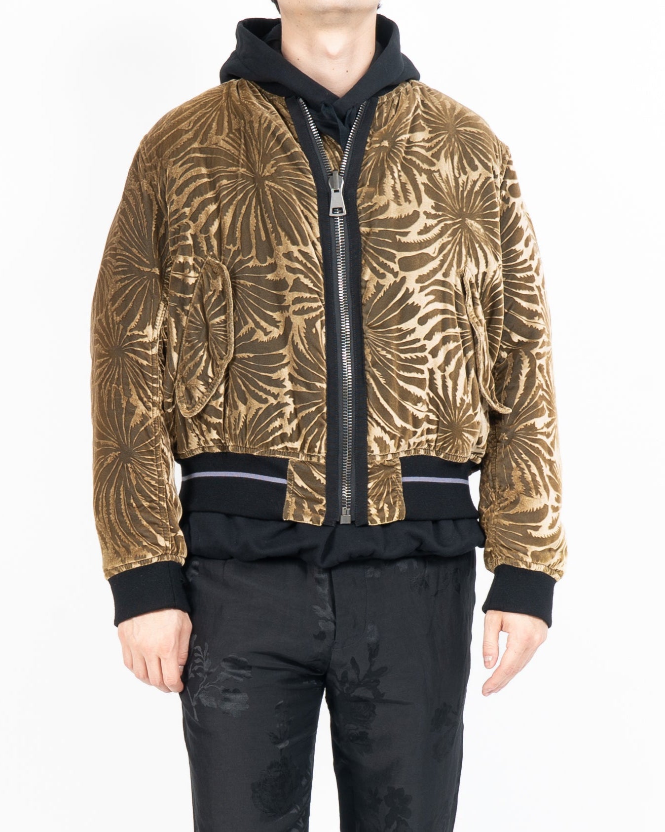 FW18 Reversible Bomber Jacket in Golden Velvet