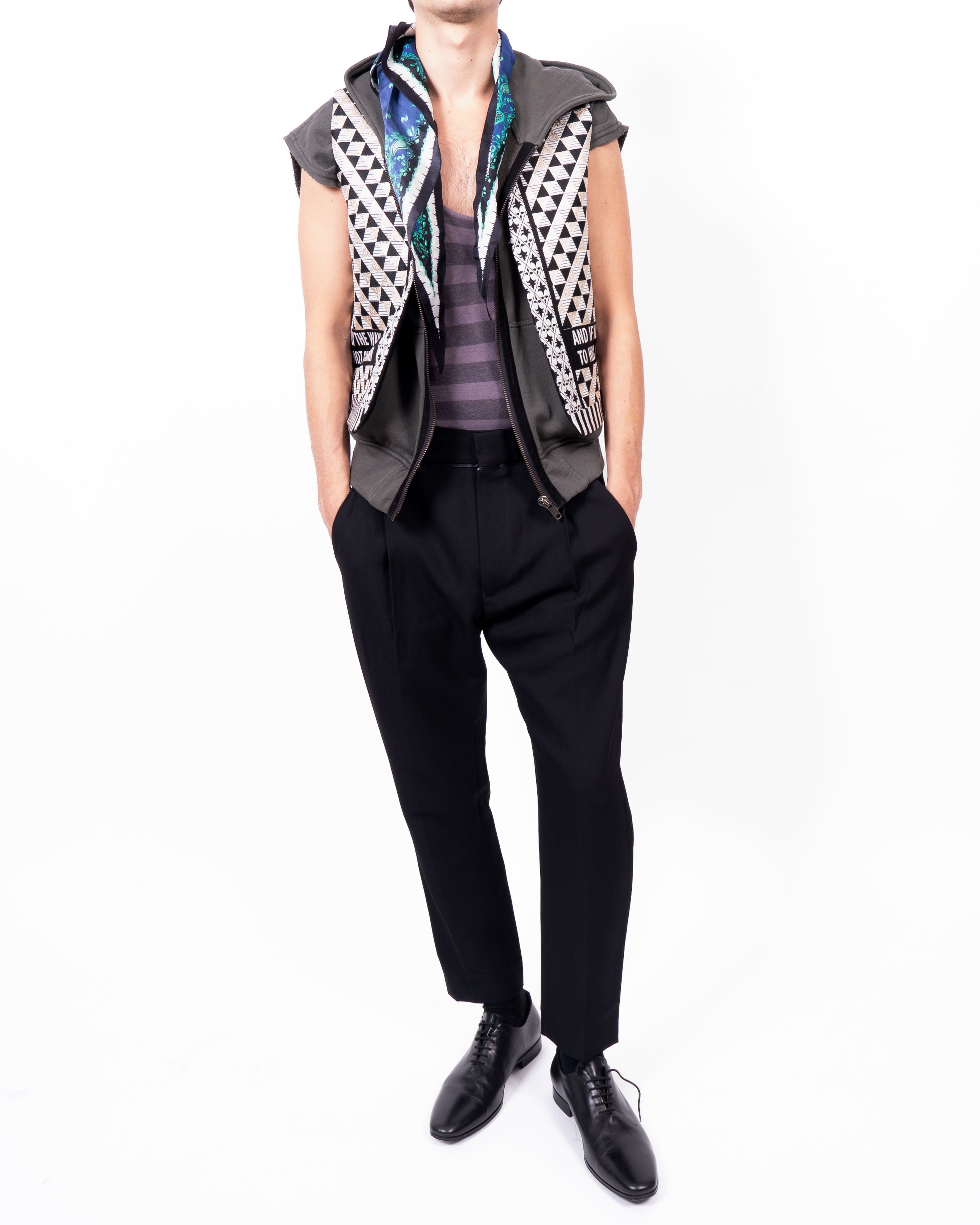 FW20 Open Waistcoat in Silk Jacquard