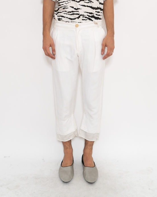 SS16 Intial White Linen Trousers Sample