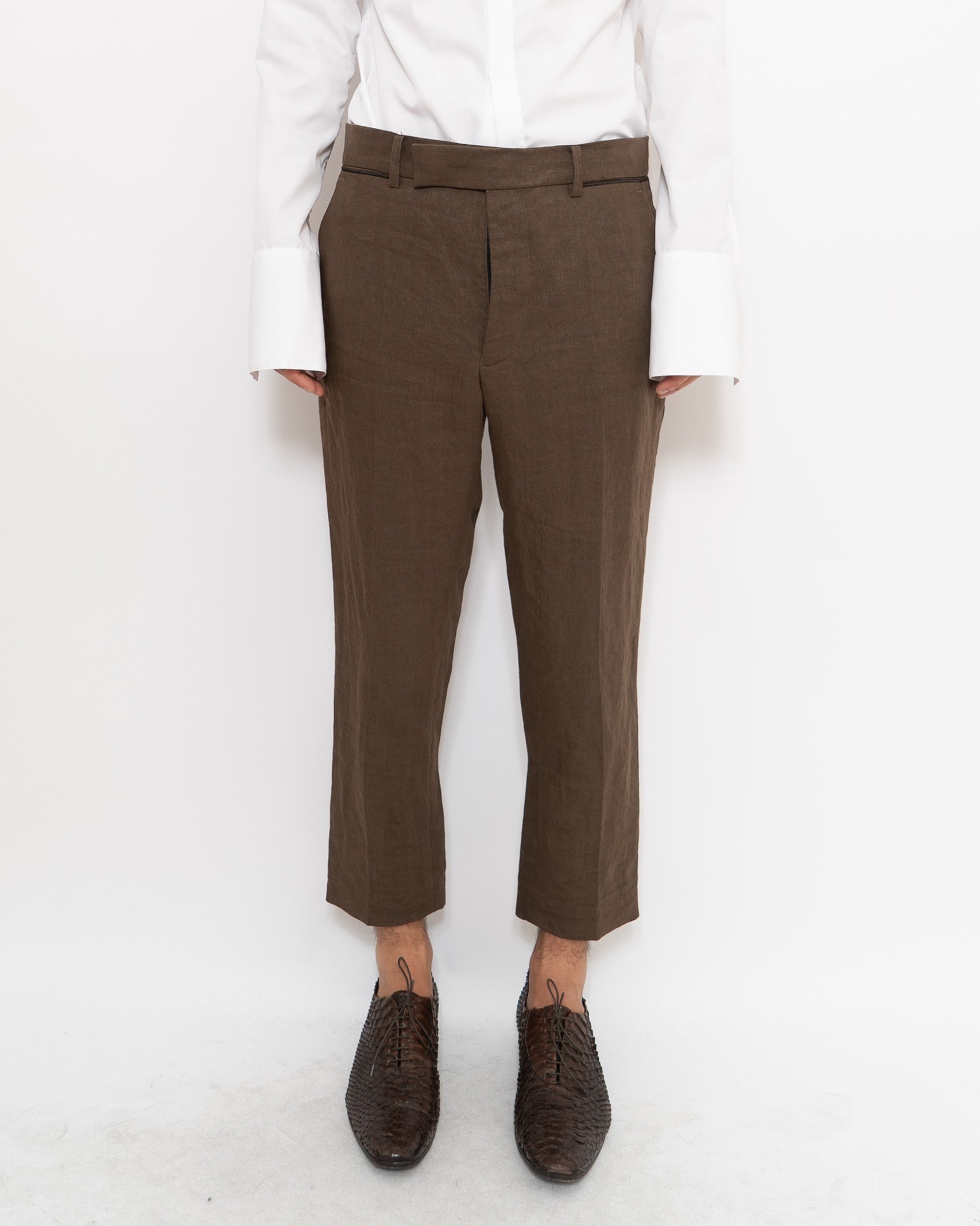 SS19 Brown Embroidered Trousers Sample