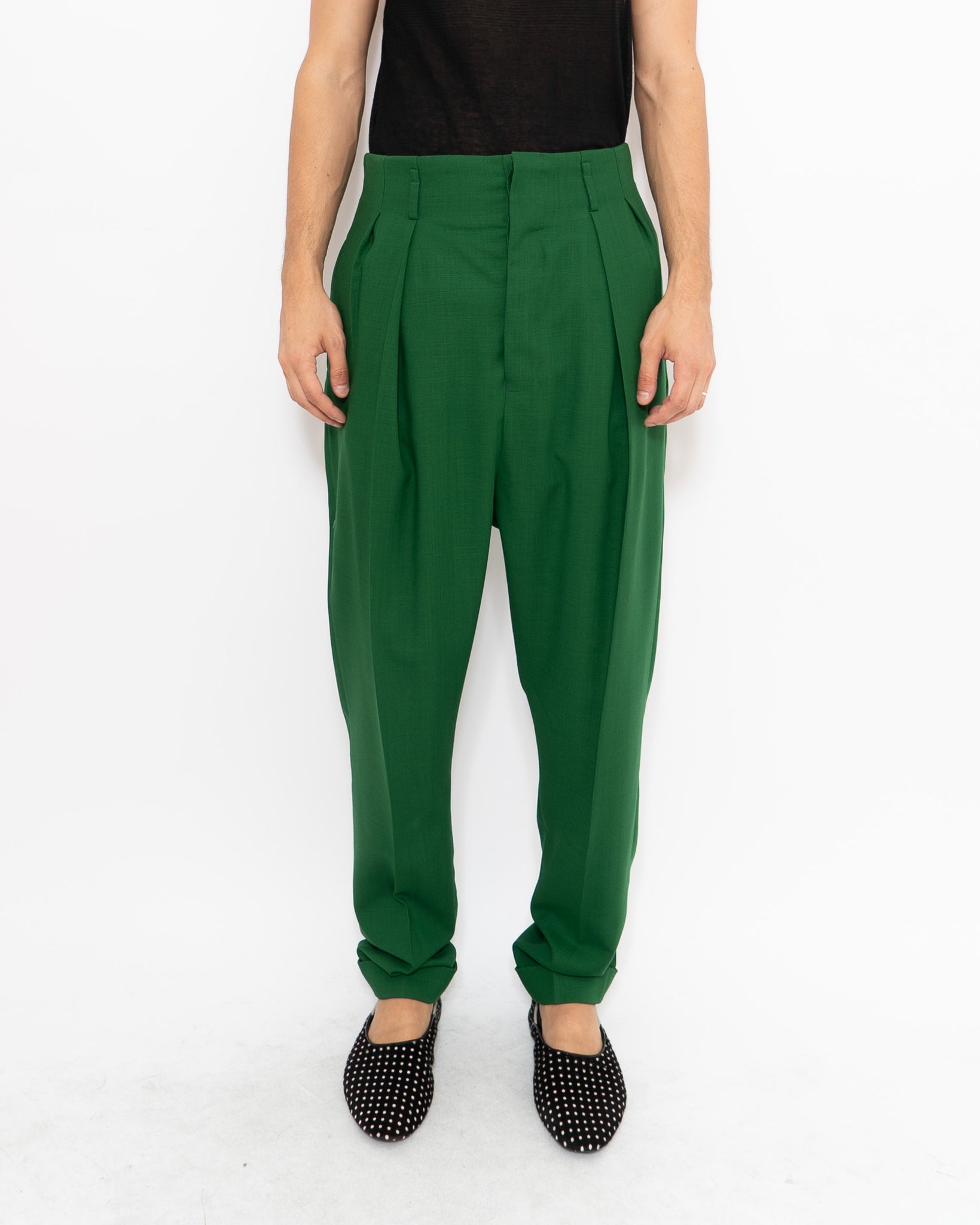 Timber Dark Green Checks-Plaid Regular Fit Terry Rayon Pant For Men