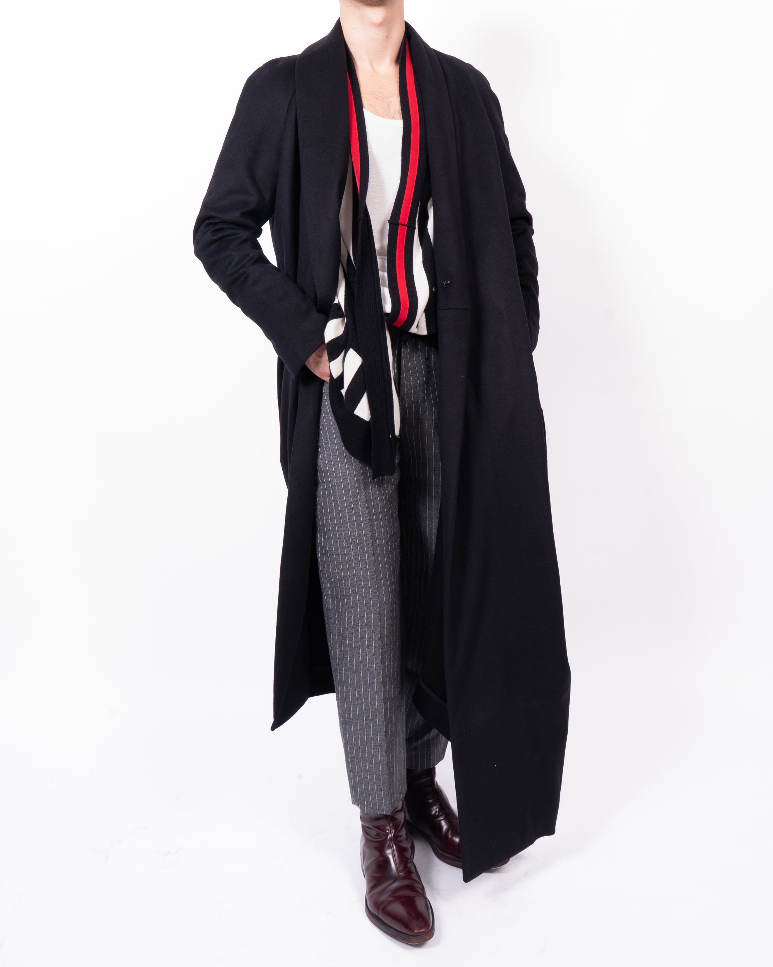 FW13 Asymmetric Kimono Coat in Black Wool