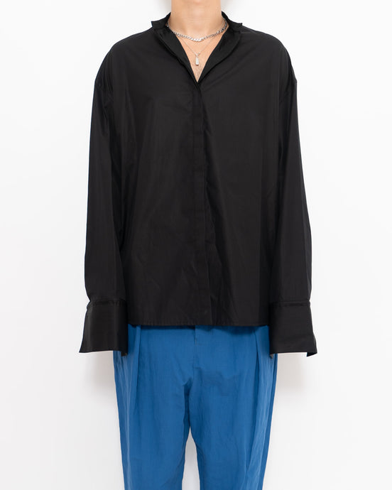 FW17 Black Silk Lined Cuff Shirt Sample