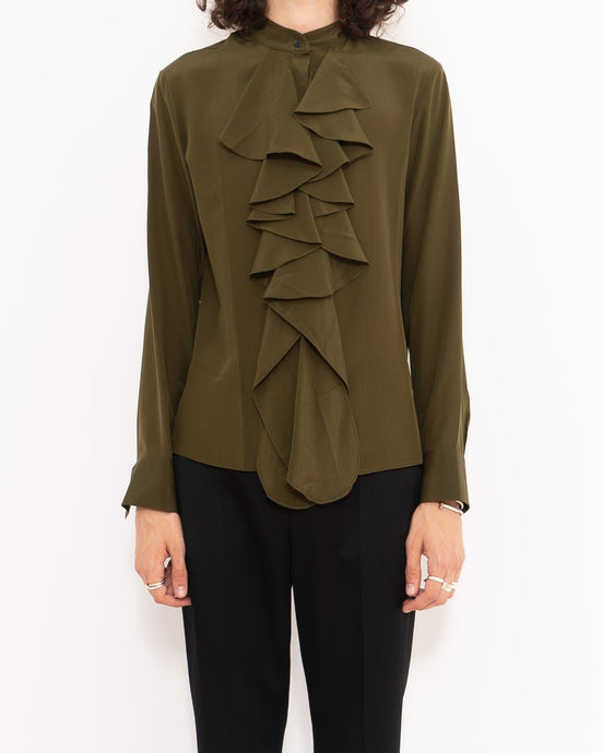 FW20 Sophora Khaki Ruffle Shirt Sample
