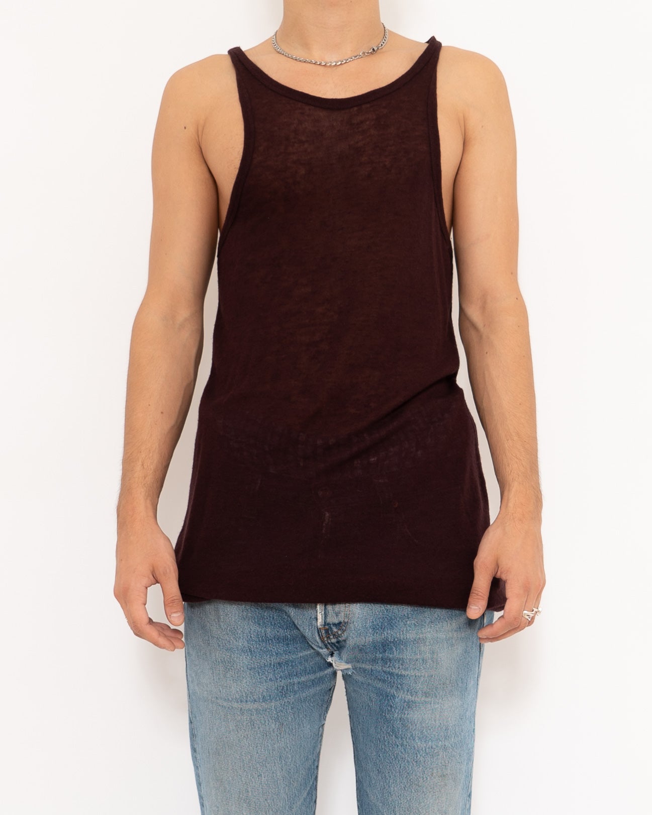 FW15 Oversized Tank Top in Burgundy Cashmere