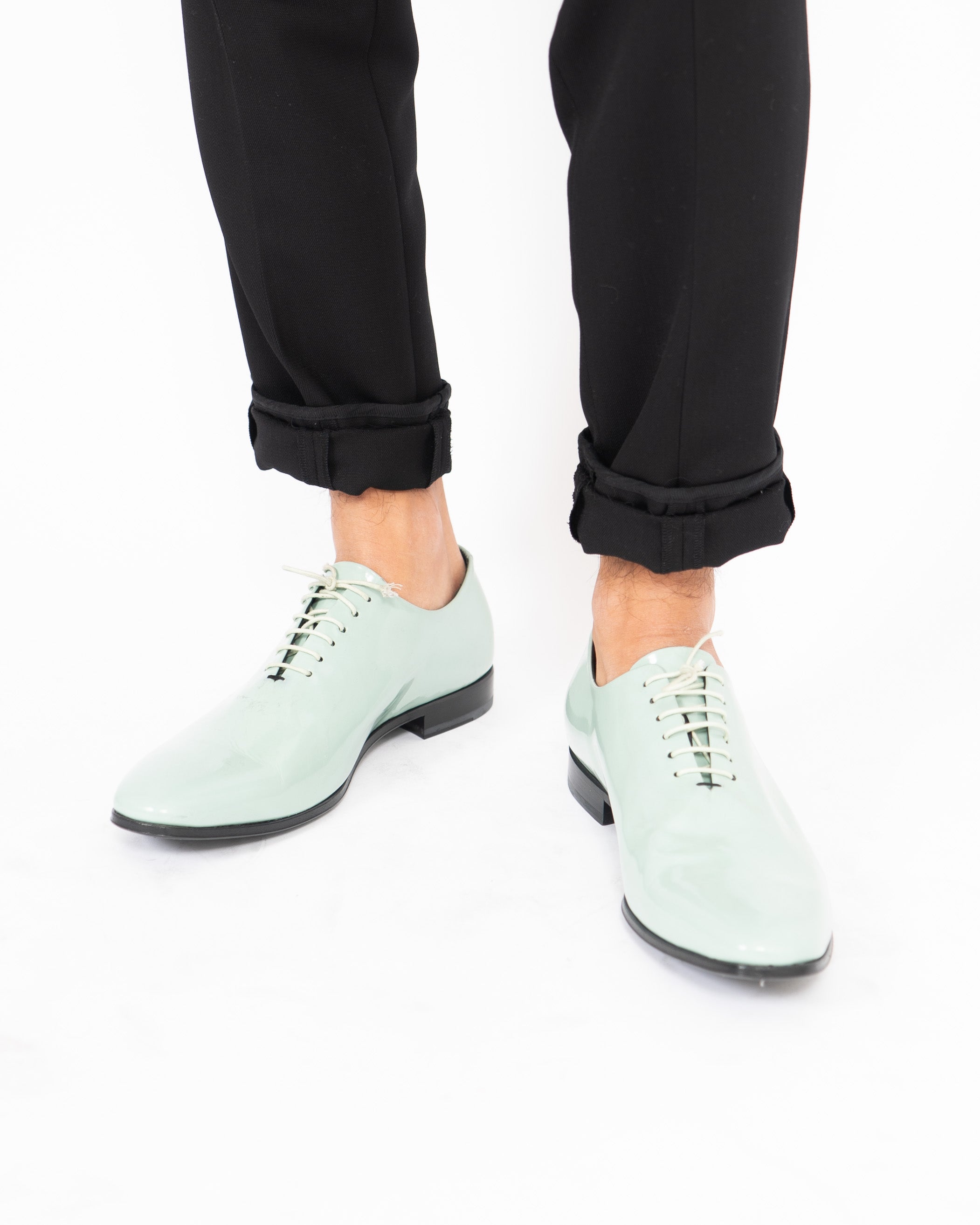 FW19 Mint Green Patent Leather Derbies